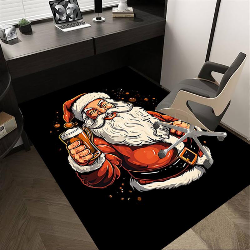 1 Stück Weihnachtsmann Bier Teppich, Büroteppich Außenmatte Heimdeko Bereichsteppich Festival