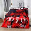 Bukayo Saka Football Fleece Blanket, Soccer Player Saka Red Background Print Throw Blanket, Soft Warm Blanket for Sofa Bedroom Fan Decor