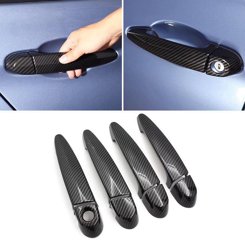 Maniglia Esterna Portiera Auto in Texture Carbonio Trim per BMW Serie 1 3 F20 F30 F31 F35 2013-2015 E90 E92 X1 E84 X3 F26 X5 E70 X6