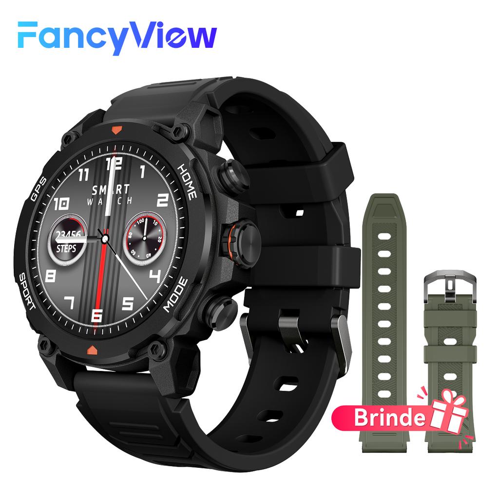 Sports Smart Watch Bluetooth Calling 5ATM Waterproof Compass Altimeter Barometer SOS Health Fitness Tracker