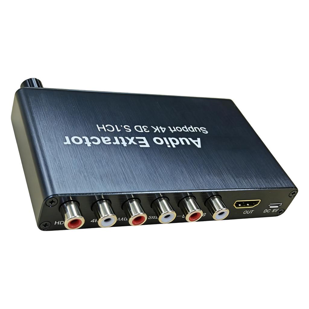 HDTV Sound Extractor Decoding 4K 5.1CH HDTV Sound Extractor Amplifier HDTV 3.5mm Analog Converter Output 5.1 Channel
