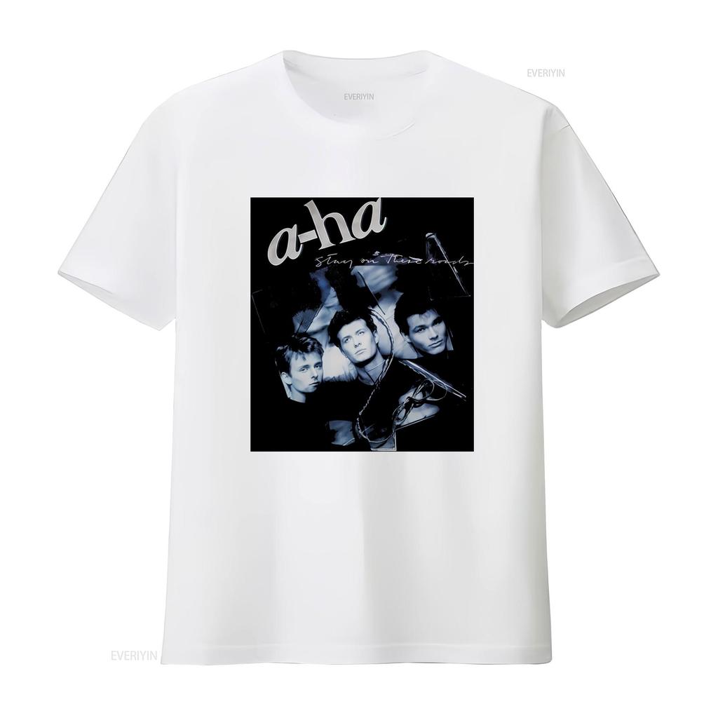 Cotton T Shirt A Ha Music Stay On These Roads Paul Waaktaar Savoy Band  Vintage Washed Breathable Homme Comfortable