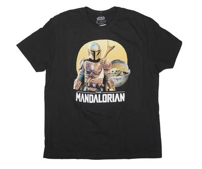 Star Wars Ufficiale "The Mandalorian" Nero Adulto 100% Cotone Maglietta Uomo Top