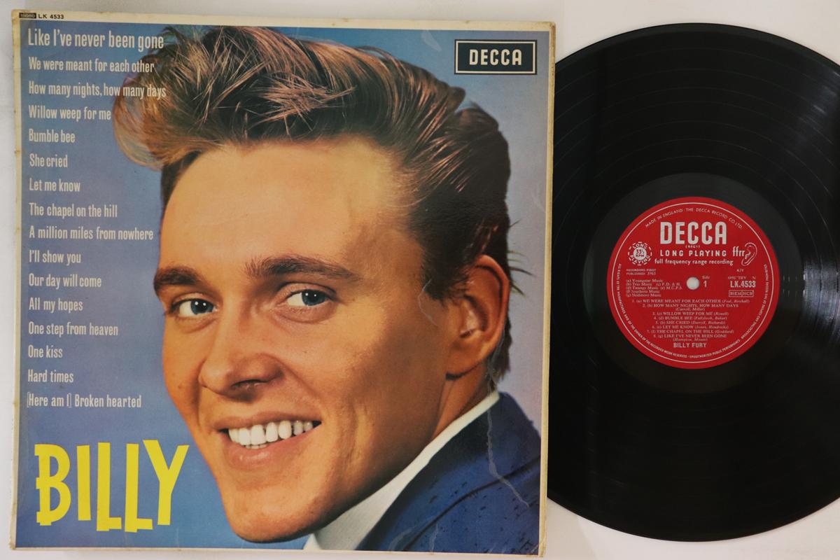 

LP Record BILLY FURY - Billy LK4533 DECCA 1963 UK Rock Used