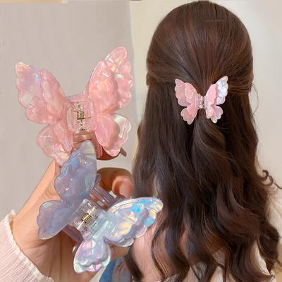 French Butterfly Hair Clips Retro Crab Hair Claw Sweet Colorful Shark Hairpins Women Lady Girl Headwear Hair Accessories Jewelry