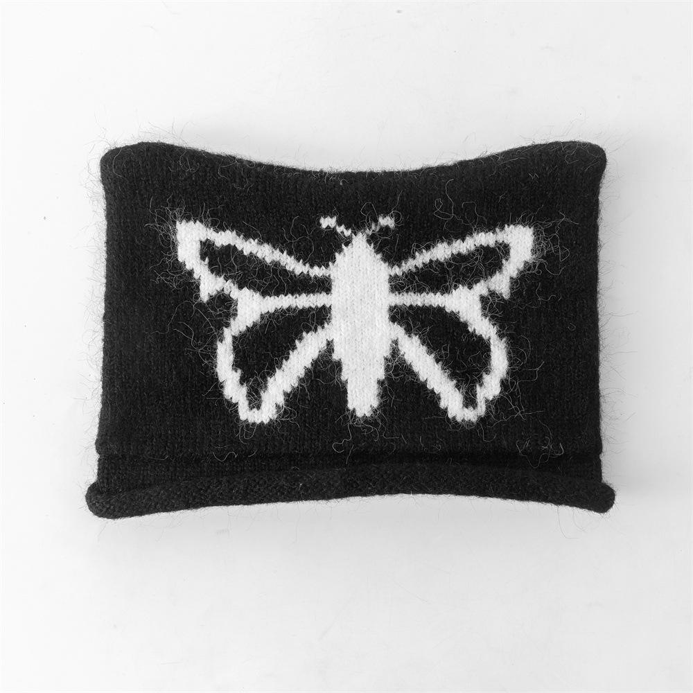 Wool warm hat autumn and winter women ins wool hat butterfly curled edge cat ear pullover cold hat fashion knitted hat tide