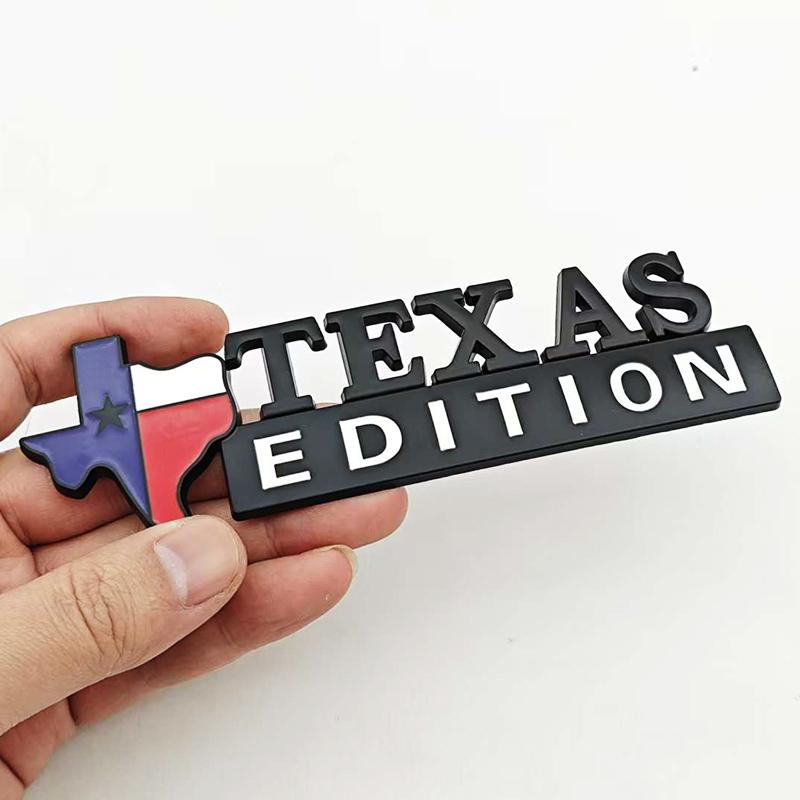 New 1pc 3D Metal Car Sticker Logo TEXAS EDITION Star Rear Trunk Badg Fender Side Emblem Decals For Chevy GMC SILVERADO SIERRA