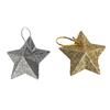 Sparkling Golden Star Xmas Tree Ornaments Set of 6 Hanging Decorations