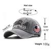 2021 Baseball Cap 1964 Embroidery America Washed Denim Vintage Washed Cotton Summer Male Outdoor