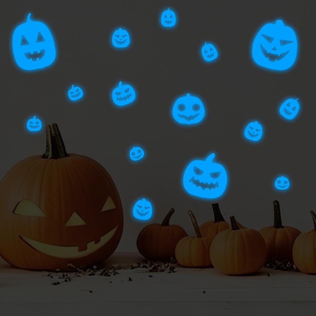 Halloween Night Glow Pumpkin Lanterns, Various Sizes, Pumpkin Lantern Design Stickers
