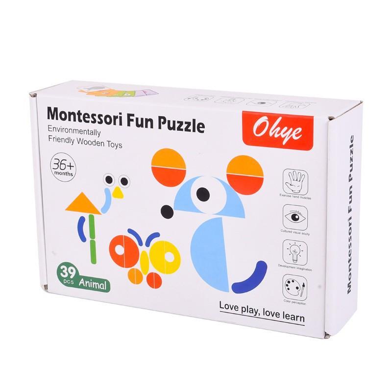 Early Childhood Puzzle Mongolian Animal Shape Cognitive Puzzle Wooden Educational Toy