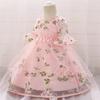 Vestito da bambina Vestito gonfio da bambina Piccola Prima Festa Principessa Gonna Girocollo Gonna floreale Stile principessa