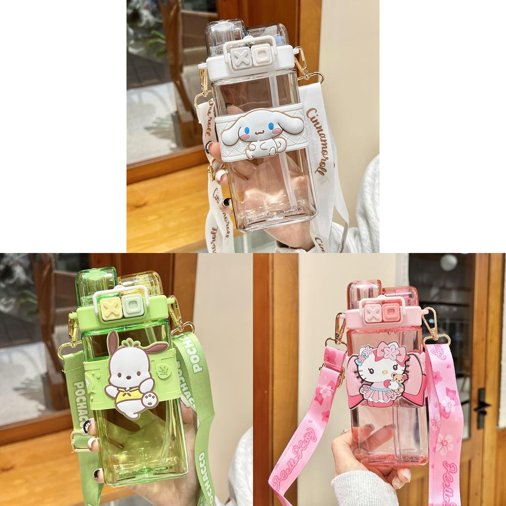 Sanrio Kuromi Plastic Water Cup With Straw And Leak Proof Seal For Kids And Teens