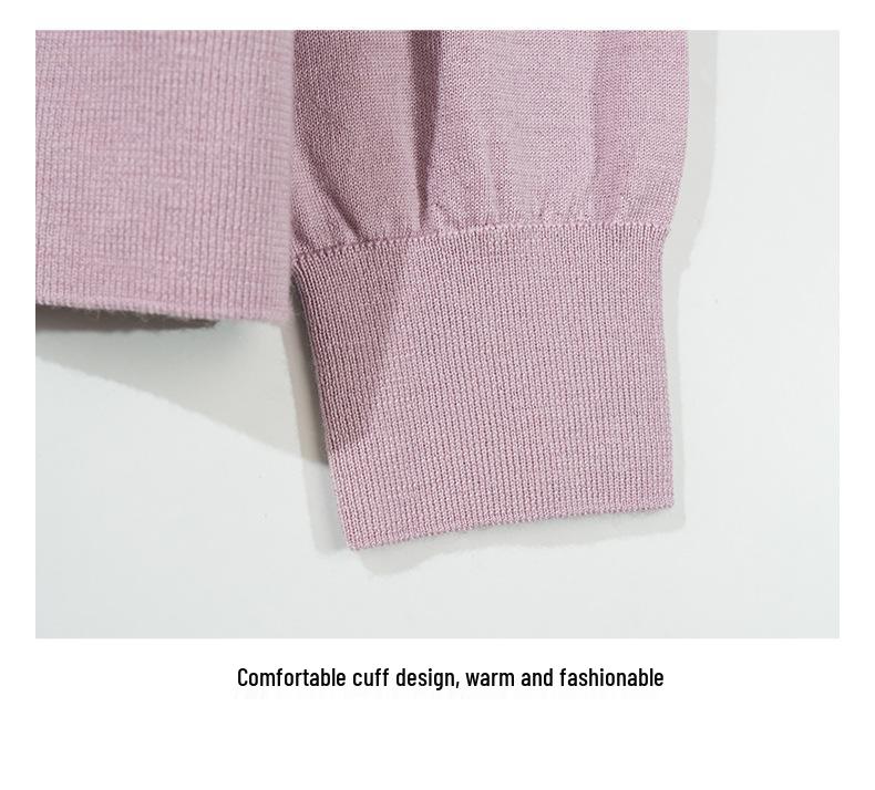 Autumn/Winter Women's 100% Pure Wool Ruffled Collar Sweater in Chinese Style - Little Chicken Yellow Base Layer