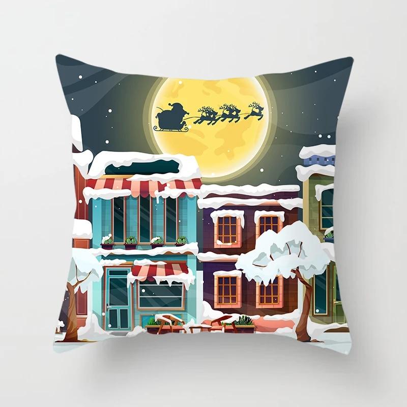 New Year and Christmas Decorative Pillowcases Home Living Room Sofa Cushion Covers Bedroom Room Decorative Pillowcases