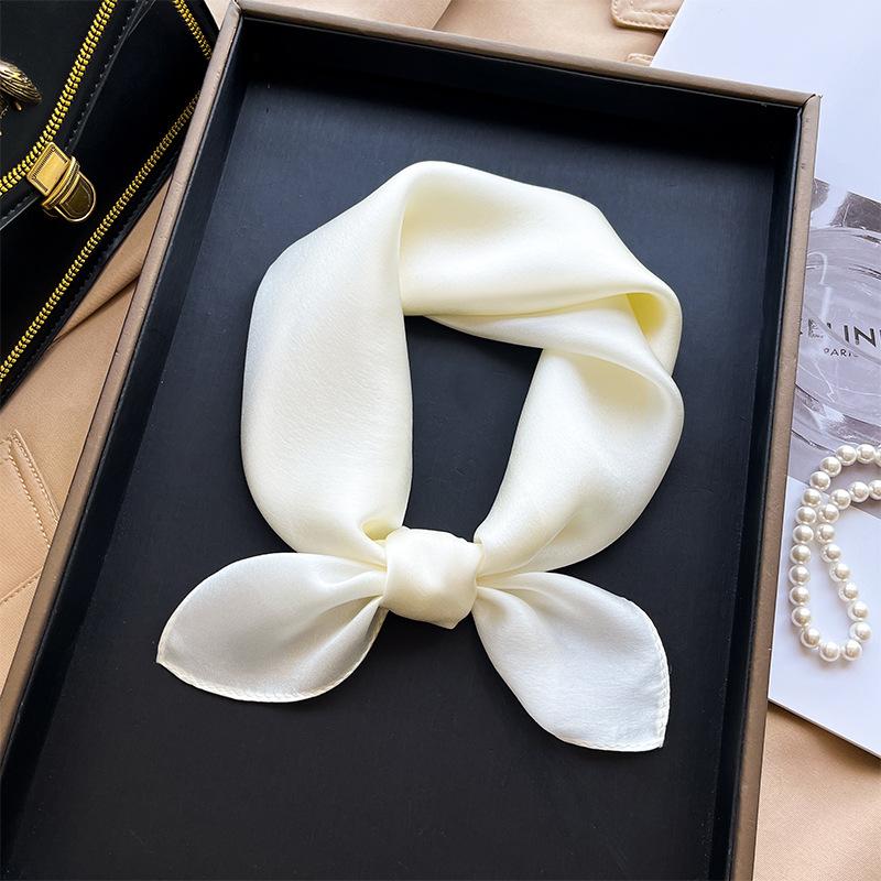 Korean version plain color high-end silk scarf women's 53 mulberry silk square scarf summer solid color versatile silk square scarf scarf