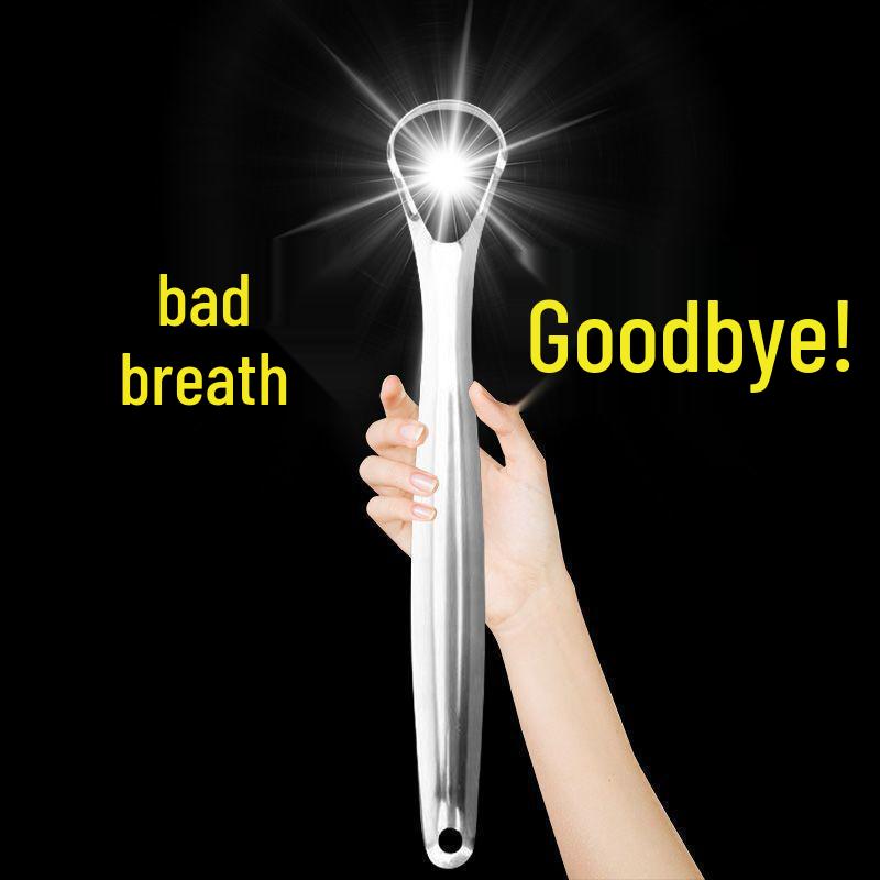 Stainless Steel Tongue Scraper - Bad Breath & Coating Remover, Oral Hygiene Tool (Free Shipping)