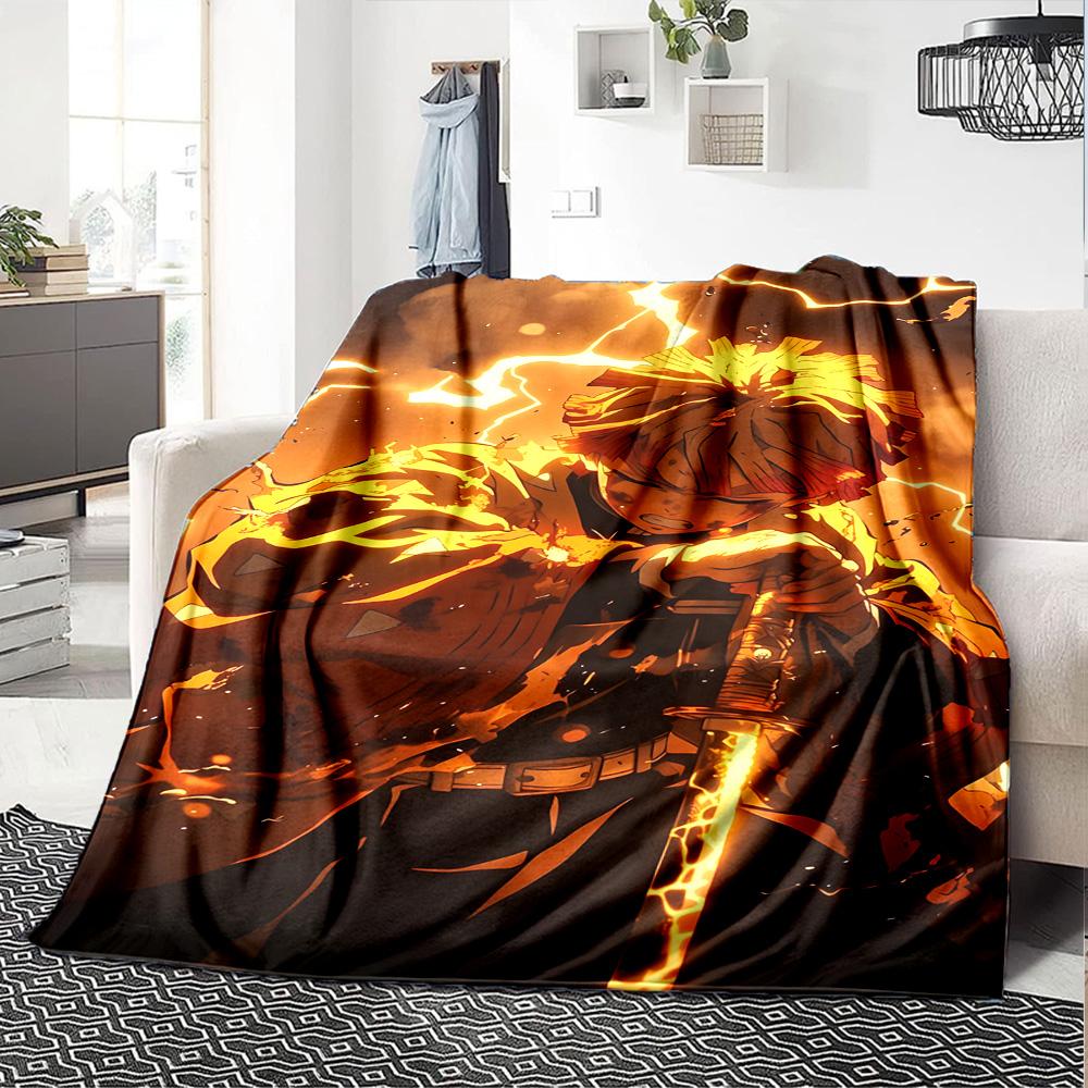 1pc Agatsuma Zenitsu Blanket, Gift, for Men and Women, Soft Blanket, Good for Sofa Bed Couch Travel, Lightweight Flannel Blanket