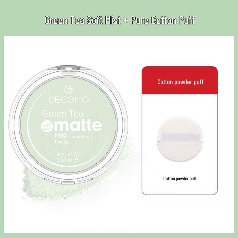Ge Meng Polvere Fissante Morbida Opaca al Tè Verde: Fard in polvere viso a lunga tenuta, coprente, impermeabile, illuminante e per contouring.