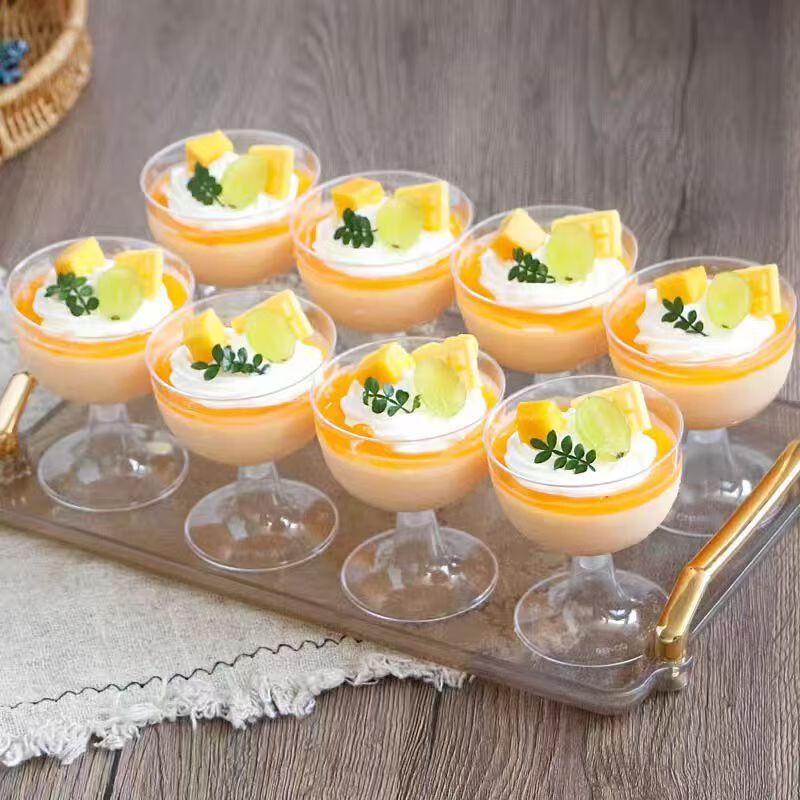 Clear Disposable High-Foot Mousse Cups