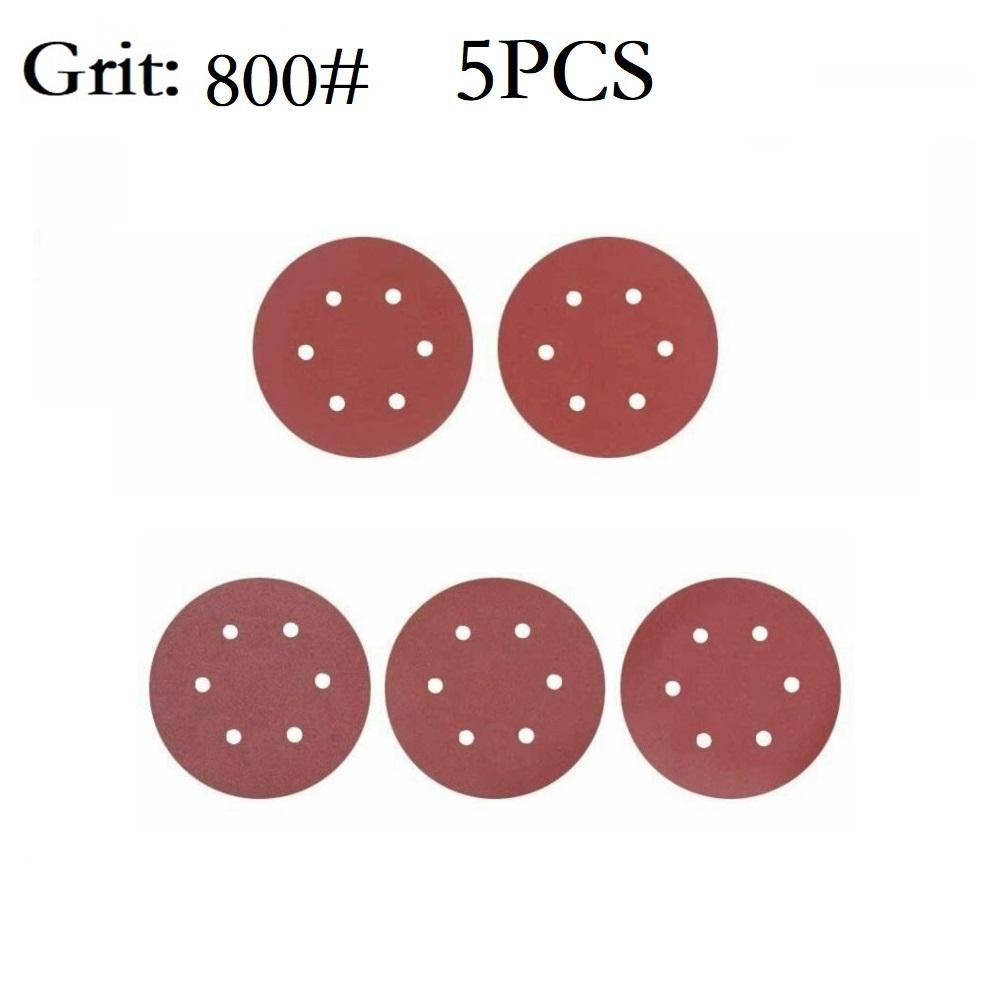 

5 шт. 9-дюймовая наждачная бумага с 6 отверстиями, зернистость 40-2000, шлифовальный диск по дереву, металлу, абразивный полировальный инструмент