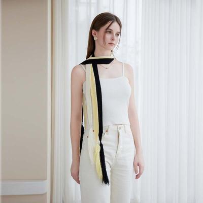 New High-end Scarf Women's Winter Fringed Knitted Scarf Streamer Neck