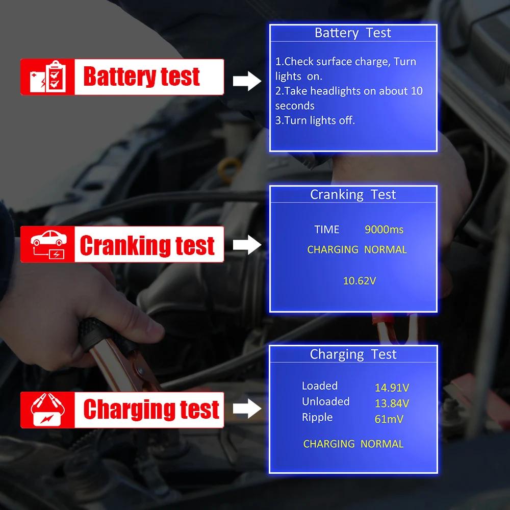 2025 KONNWEI KW681 Professional Car OBD2 Scanner Auto Diagnostic Tools 6V12V 2 In 1 Car Motorcycle OBD2 Battery Tester Tools