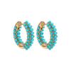 Fashion Round Beads Hoop Earrings for Women Trendy Geometric Circle Green Stone Earrings Huggies Jewelry 2022 New
