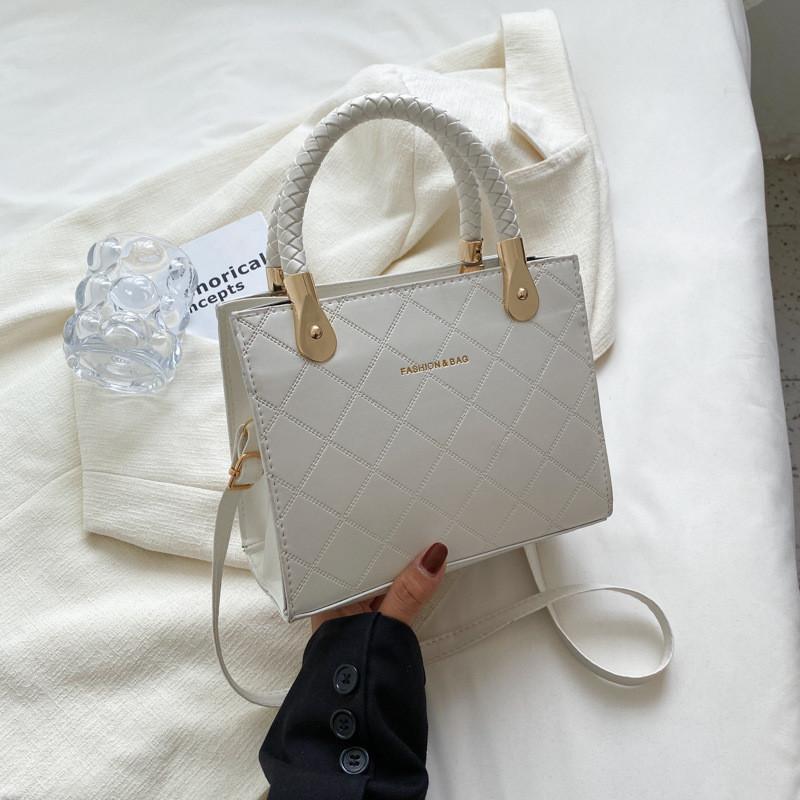 

Fashionable Urban Minimalist Shoulder Bag Korean Style Women s Hand Carry Bag білий