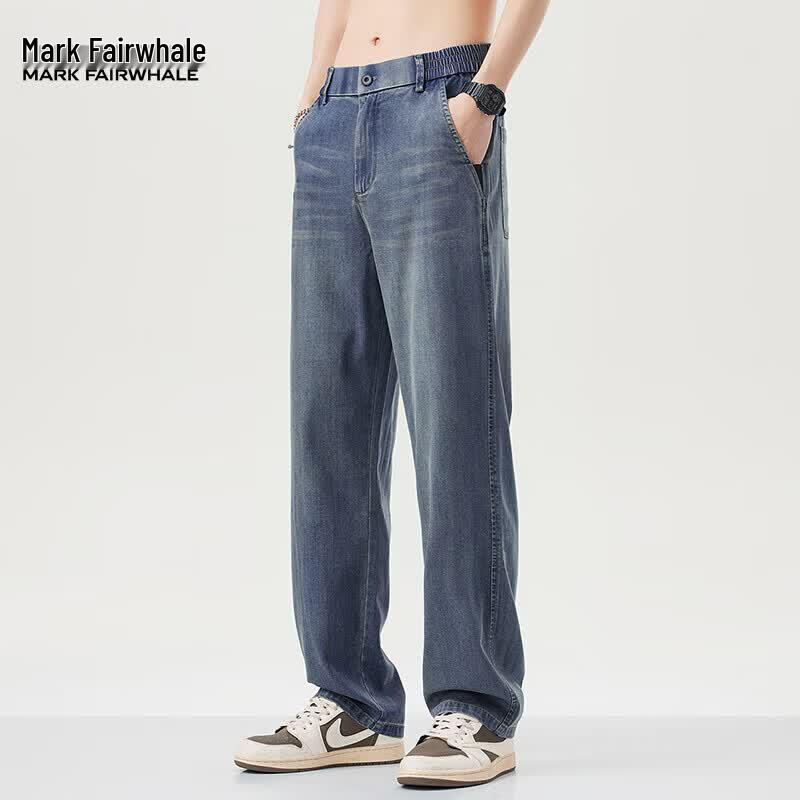 Mark Fairwhale Men's Loose Fit Tencel Lyocell Straight Jeans