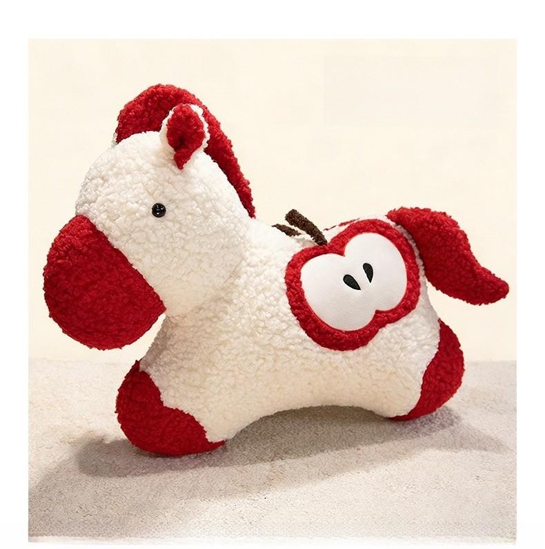 

Traditional Horse Plush With Embroidered Pattern For Living Room Decor And Gift белый