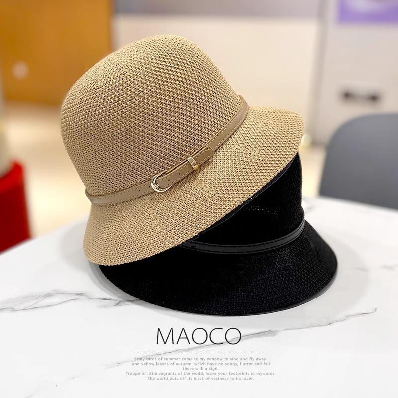 Hat Women's Spring and Autumn Sunshade Fashion Bucket Hat Temperament Casual with New Travel Sunscreen Show Face Small Top Hat