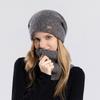 Women's Woolen Cap Thickening Warm Ear Cold Knitting Cap Two Sets