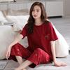 100% Cotton Women's Red Pajamas - Spring/Fall Wedding Year of the Rat Long Sleeve Plus Size Set