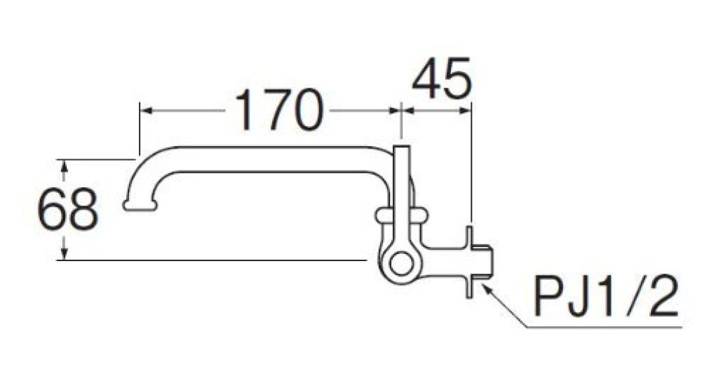 SANEI Kitchen Horizontal Swivel Lever Suitable for Inland and Cold Double (San-ei) Faucet, Handle, 90-degree Open/Close, Climates, Convenient, Thread,