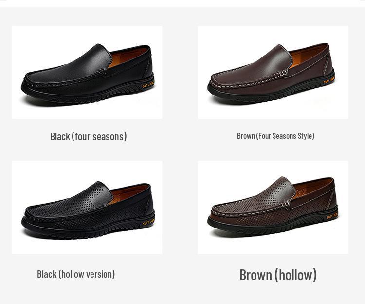 Men's Genuine Leather Slip-On Loafers: Business, Casual & Driving Shoes