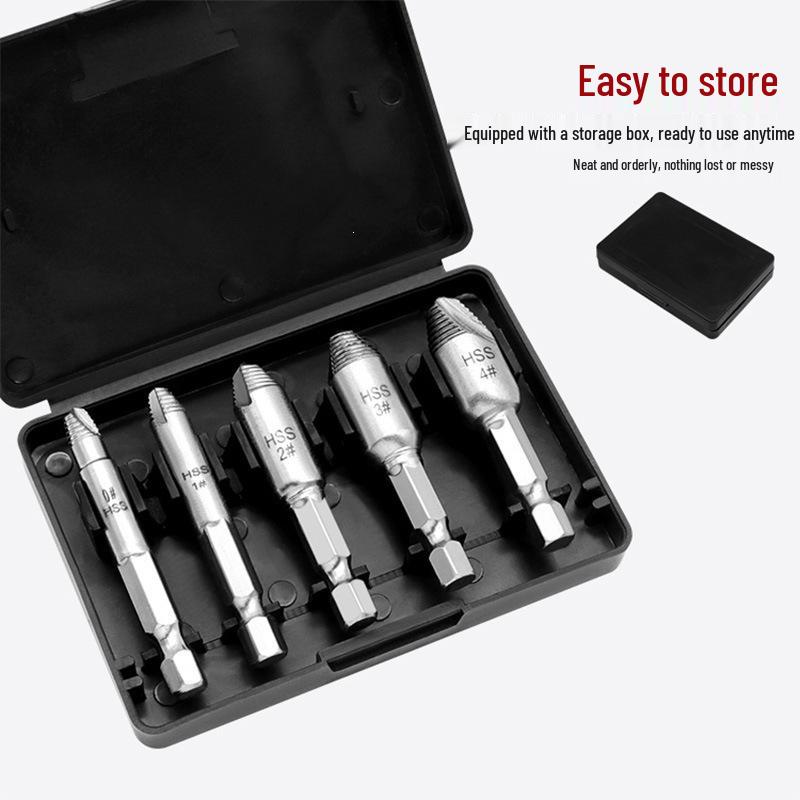 High-Speed Steel Screw & Bolt Extractor for Stripped and Broken Heads