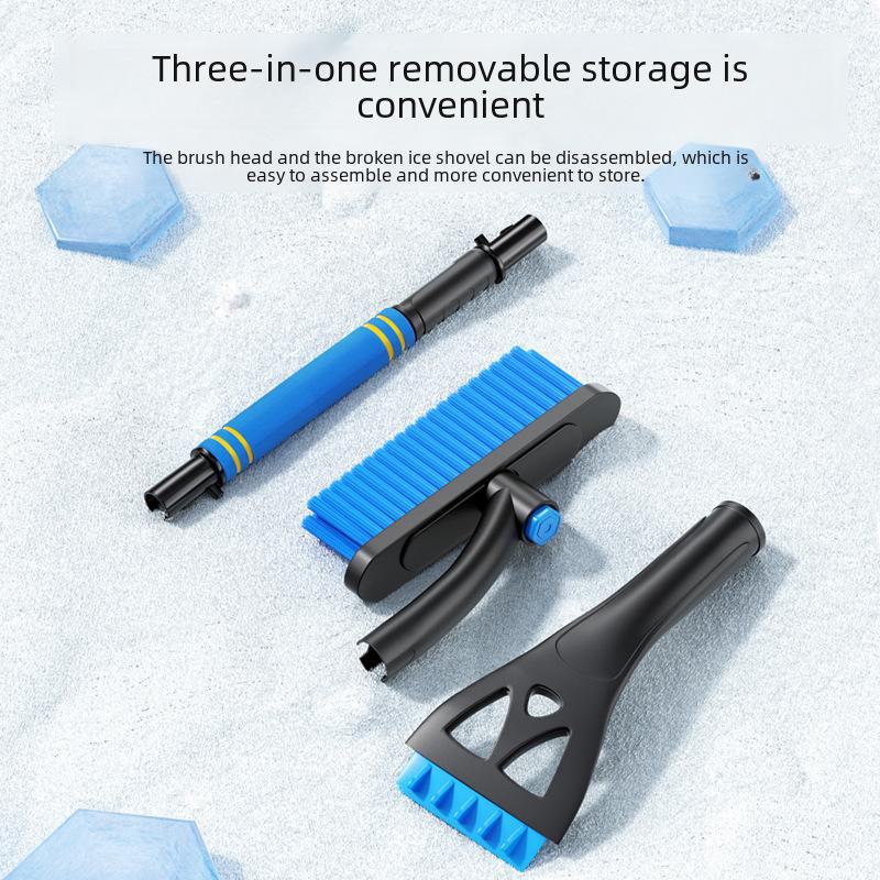 Teleskopische 3-in-1 Auto-Schneeschaufel, Bürste & Eiskratzer.