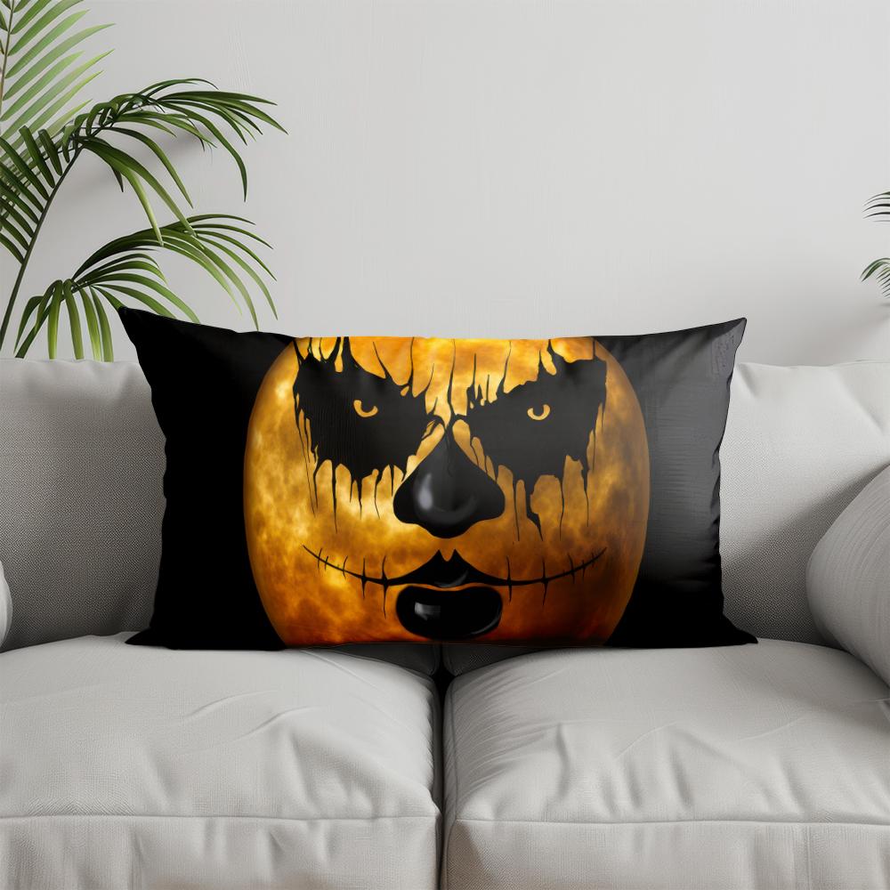 Home Decor Spooky Ghosts Pattern Pillow Cover Suitable For Sofa Bedroom Car Pillow Cover Cushion Rectangular Back Cushion
