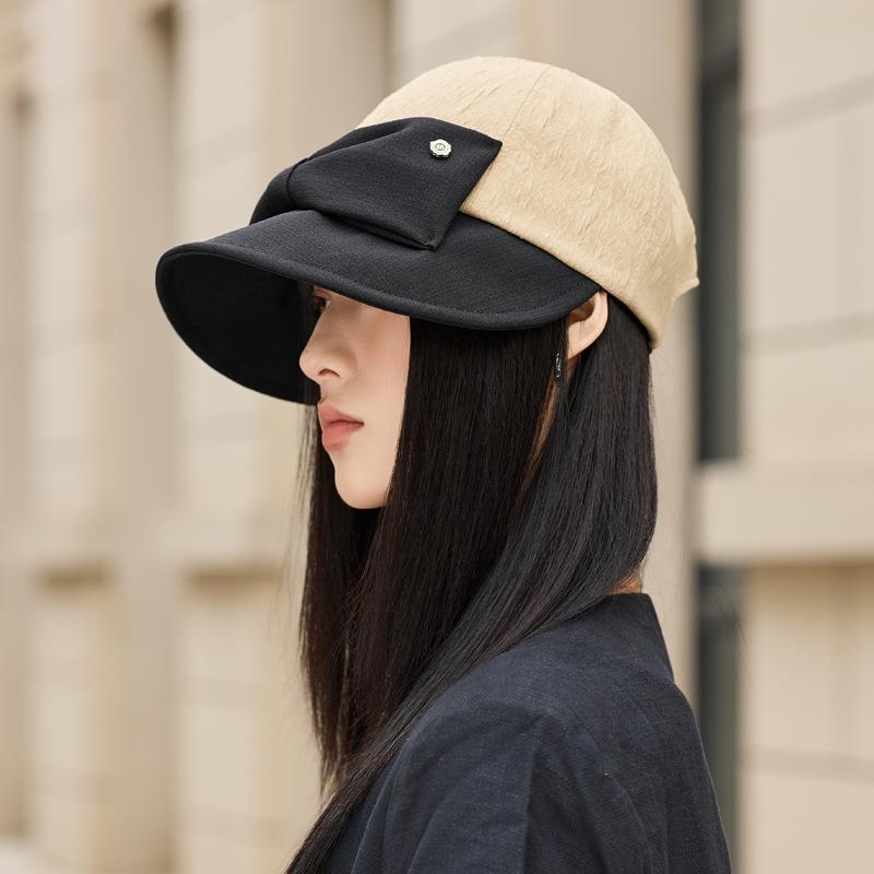 

Spring and Autumn Hat Women s Bow Cap Summer Daily Casual Sunshade Sun Hat One Size