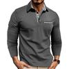 Men’s Knitted Checked Long-sleeved Polo Shirt, Business-casual Top, All-season Men’s Clothing, Loose Fit