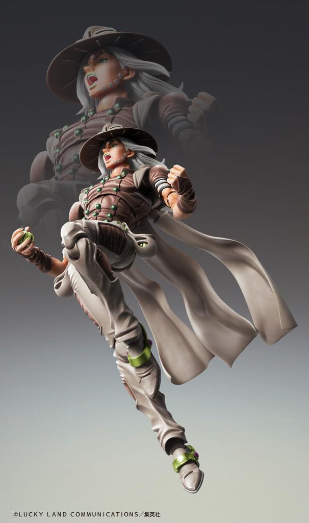 Medicos Entertainment Super Action Statue Zeppeli from Bizarre Adventure Part Steel Ball Approximately 155mm and POM Painted Movable Figure "Gyro