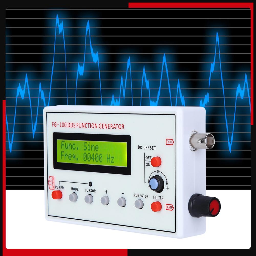 FG‑100 DDS Function Generator Sine Frequency 1HZ‑500KHz Counter  Source Generator Meter DDS Function Generator