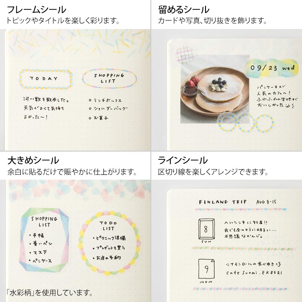 Midori Log My 2 82675006 Stickers, "Yuru Life" Design, Sheets,