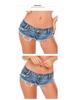 2024 Summer European & American Low-Waist Ripped Women's Denim Hot Pants