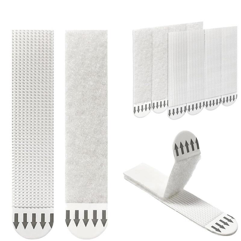 12Pairs Removable Adhesive Hook Loop Strips Damage Free Wall Fasteners Reusable Picture Hanging Tape 16x29mm