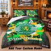 Set de așternut 3 piese cu model Sporting CP Nume personalizat, Cearșaf și Fețe de pernă Pentru Dormitorul de Acasă