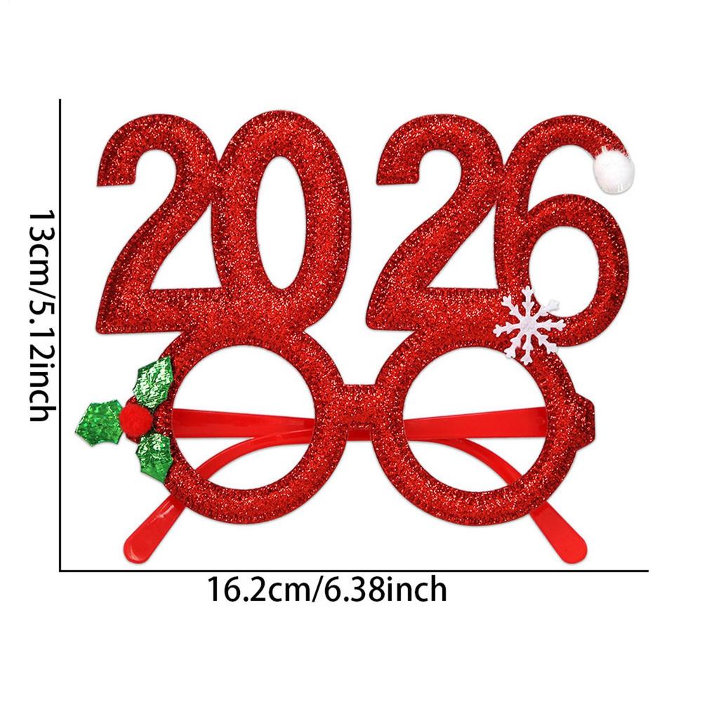 2026 Christmas Theme Digital Funny Glasses Party Decoration New Year Photo Frame Creative Eye Wear for Holiday Celebrations
