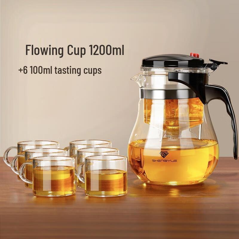 HANDUNYOU Glass Tea Set with Teapot and 6 Cups