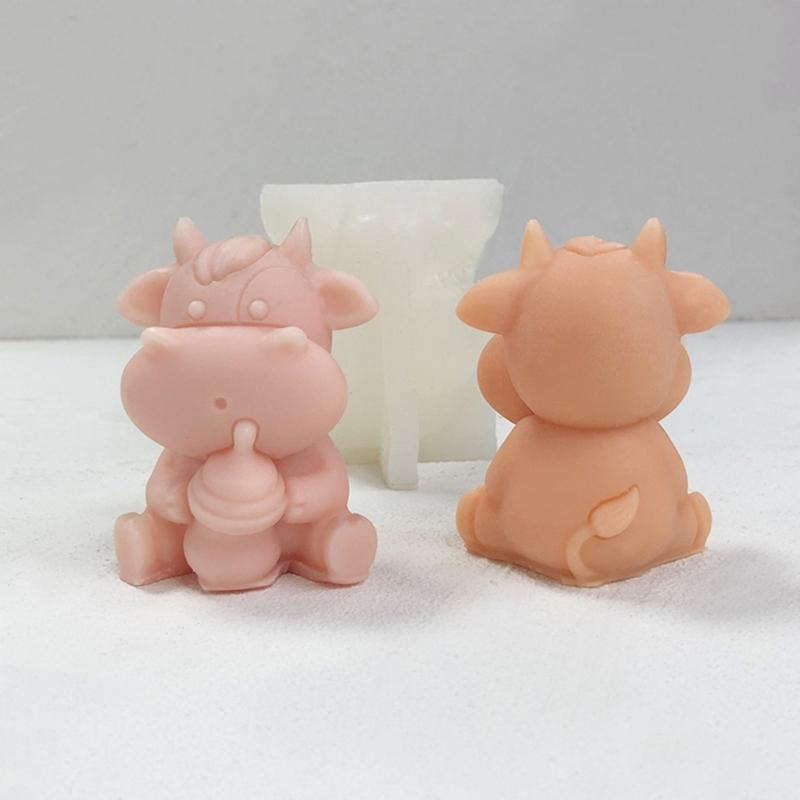 3D Kuh Kerzenformen Milchkuh Silikonformen Tier Tonformen Duftkerzen Gussformen für Kuchendekorationen